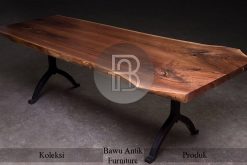Meja Makan Kayu Solid Trembesi New Industrial Style BA-487.1
