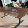 Meja Makan Kayu Suar Solid Minimalis Industrial Design BA-489