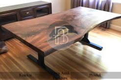 Meja Makan Kayu Suar Solid Minimalis Industrial Design BA-489.1