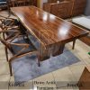 Meja Makan Kayu Trembesi Natural Live Edge Glossy BA-506.1