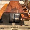 Meja Makan Kayu Trembesi Solid Minimalis Natural Slab Design BA-503.1