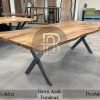 Meja Makan Solid Live Edge Model Kayu Trembesi Berkualitas BA-496.1