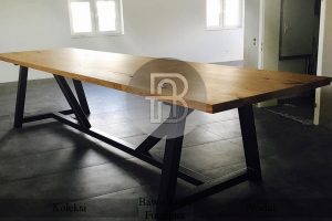 Meja Solid Jati Minimalis Industrial Natural Color BA 529