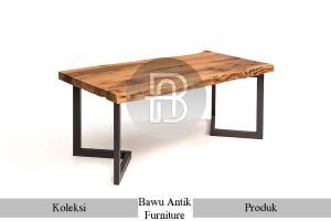 Meja Solid Jepara Live Edge Design Model Industrial BA 543