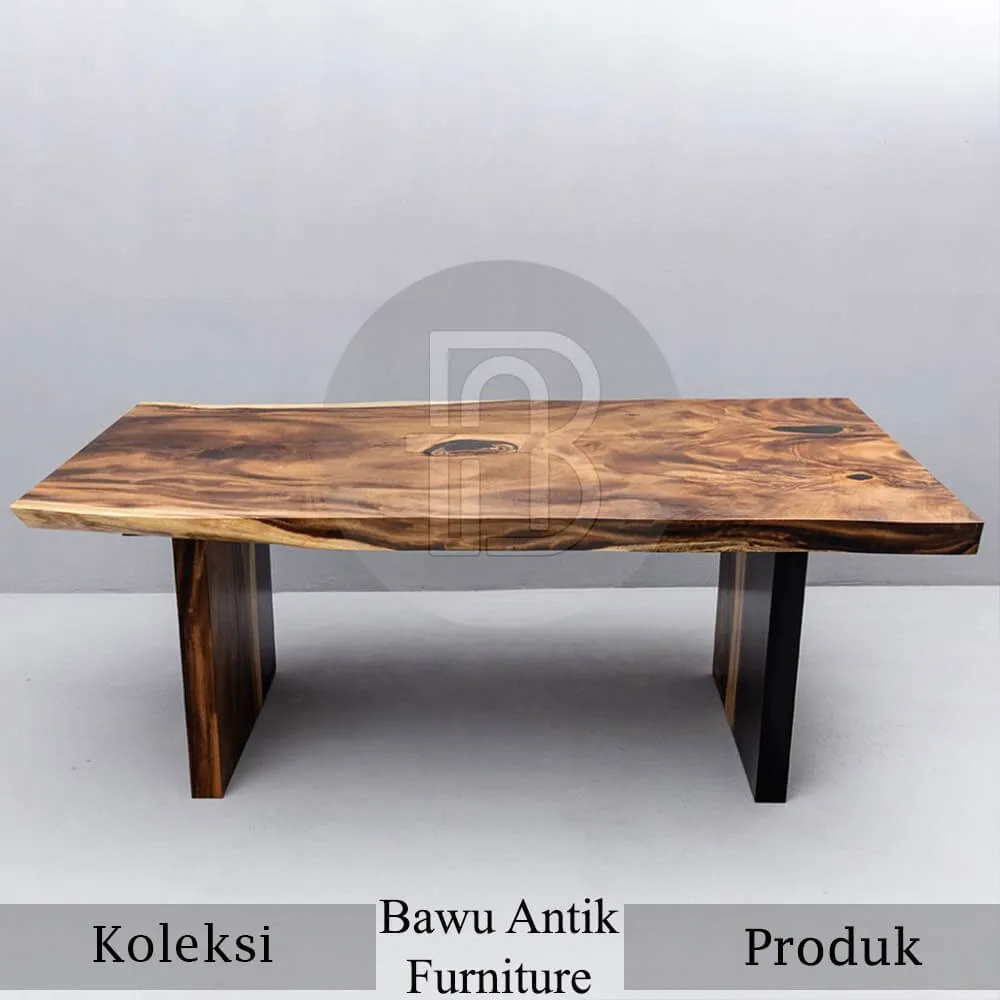 Meja Solid Kayu Trembesi Elegant Serat Alami BA-509 Meja Solid Kayu Trembesi Elegant Serat Alami BA-509