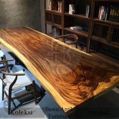 Meja Solid Kayu Trembesi Live Edge Design BA-531.1