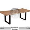 Meja Solid Kayu Utuh Live Edge New Industrial Model BA-540.1