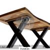 Model Meja Kayu Solid Kaki Besi Silang Minimalist Tables BA-546.1