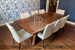 Model Meja Makan Kayu Trembesi Solid Best Seller Bawu Antik BA-497