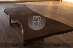 Jual Meja Solid Kayu Trembesi Jumbo Natural Walnut Color BA 557