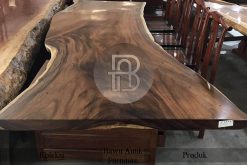 Jual Meja Solid Kayu Trembesi Jumbo Natural Walnut Color BA-557.1