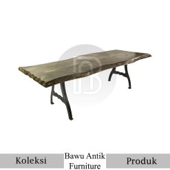 Meja Kayu Solid Live Edge Minimalis Industrial Model BA-562
