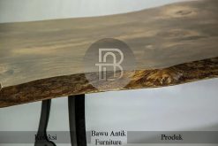Meja Kayu Solid Live Edge Minimalis Industrial Model BA-562.1
