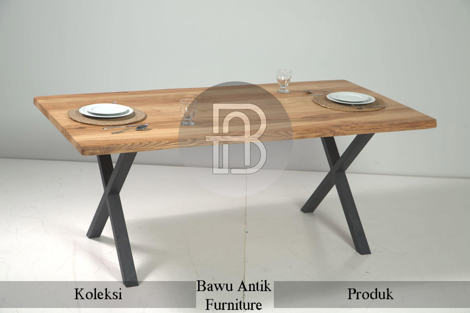 Meja Makan Minimalis Kayu Solid Industrial Design BA-564 2 Meja Makan Minimalis Kayu Solid Industrial Design BA-564.1