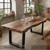 Meja Makan Solid Minimalis Live Edge Design Industrial BA-589.2