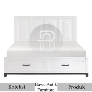 Tempat Tidur Minimalis Putih Duco Excellent Solid Color BA 574