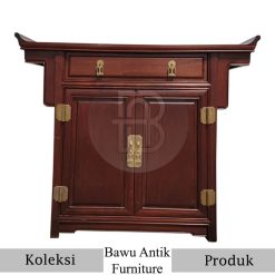 Meja Altar Minimalis Model Drawer Natural Jati Classic BA-629
