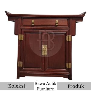 Meja Altar Minimalis Model Drawer Natural Jati Classic BA 629