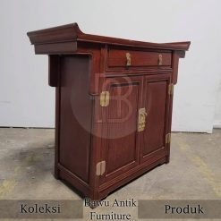 Meja Altar Minimalis Model Drawer Natural Jati Classic BA-629.1