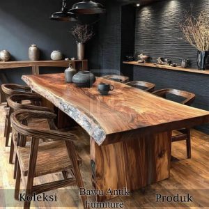 Meja Kayu Solid Live Edge Elegant Fancy Style BA 614