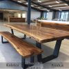 Meja Makan Kayu Solid Trembesi Industrial Interior Design BA-623.2