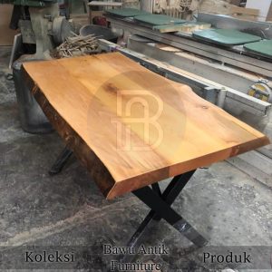 Desain Meja Solid Jati Jepara Sisi Alami BA 637