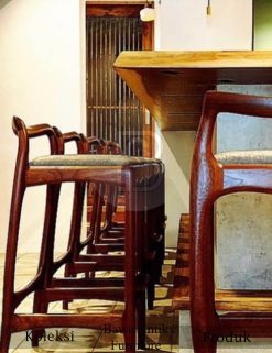 Harga Kursi Cafe Model Bar Stool Minimalis Jati Solid BA-686.1