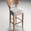 Kursi Cafe Minimalis Kayu Jati Solid Bar Stool Design BA-684