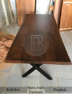 Meja Jati Solid Natural Walnut Kayu Utuh High Quality BA-645.1