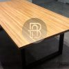 Meja Kantor Kayu Solid Kaki Besi Industrialis Design BA-658