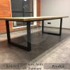 Meja Kantor Kayu Solid Kaki Besi Industrialis Design BA-658.1