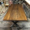 Meja Kayu Jati Solid Kaki Silang Besi Best Seller BA-632.2