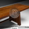 Meja Kayu Solid Jati Minimalis Natural Walnut Color BA-701.1