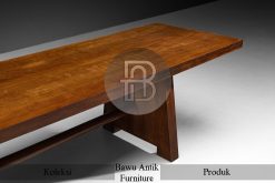 Meja Kayu Solid Jati Minimalis Natural Walnut Color BA-701.1