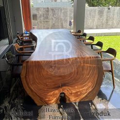 Meja Kayu Solid Natural Serat Alami Model U Best Seller BA-642.1
