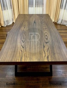 Meja Kayu Solid Serat Alami Industrial Interior Design BA 676