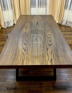 Meja Kayu Solid Serat Alami Industrial Interior Design BA-676