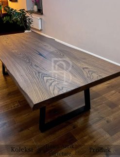 Meja Kayu Solid Serat Alami Industrial Interior Design BA-676.1
