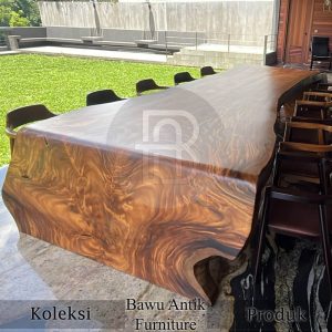 Meja Kayu Solid Trembesi Desain Meja Rapat Minimalis Modern BA 639