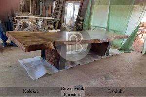 Meja Kayu Solid Trembesi Live Edge Natural Design BA-655 10 Meja Kayu Solid Trembesi Live Edge Natural Design BA 655