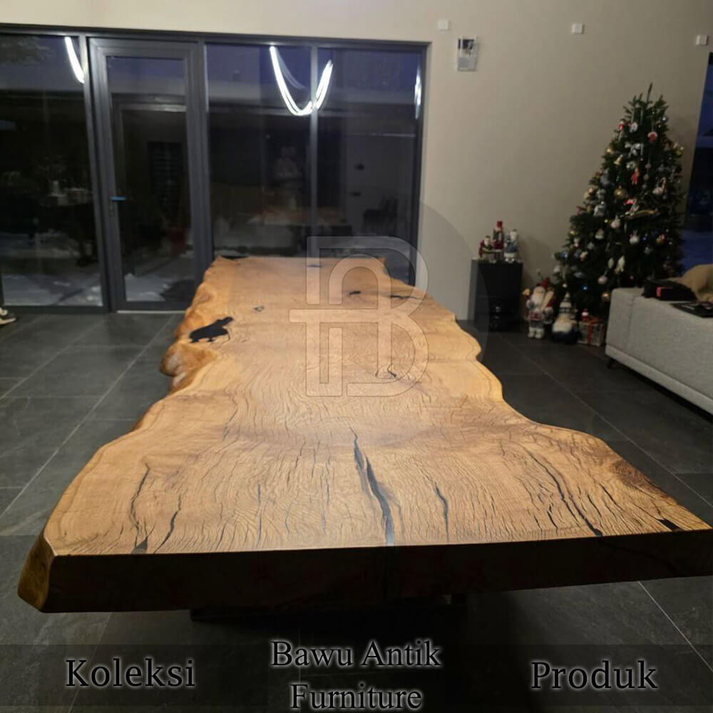 Meja Kayu Solid Trembesi Live Edge Natural Design BA-655.2 Meja Kayu Solid Trembesi Live Edge Natural Design BA-655.2