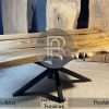 Meja Kayu Trembesi Cantik Solid Wood Sisi Alami Ukuran Jumbo BA-657