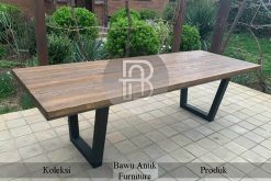 Furniture Kayu Solid 22 Meja Kayu Trembesi Solid Industrial Style BA-656.1