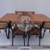 Meja Makan Jati Solid Minimalis Industrial Style BA-634