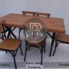 Meja Makan Jati Solid Minimalis Industrial Style BA-634.2