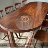 Meja Makan Kayu Solid Jati Cantik Warna Natural Elegant BA-698.1