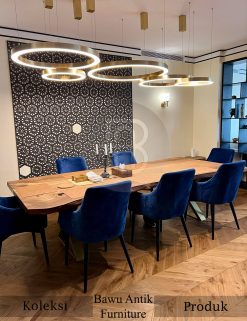 Meja Makan Kayu Solid Kursi 8 Surface Design BA-675.1