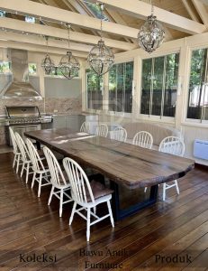 Meja Makan Minimalis Kayu Solid Trembesi Desain Cantik BA 677