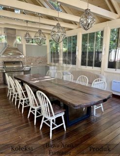 Meja Makan Minimalis Kayu Solid Trembesi Desain Cantik BA-677