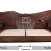 Tempat Tidur Minimalis Kayu Jati Solid Headboard Kayu Utuh BA-692